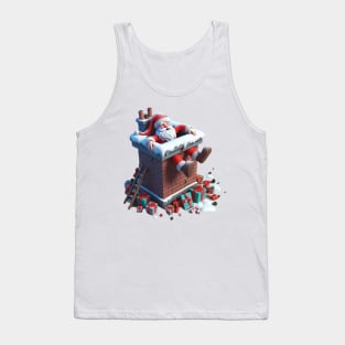 Santa Claus stuck in a chimney, with his feet dangling out and presents scattered around Tank Top